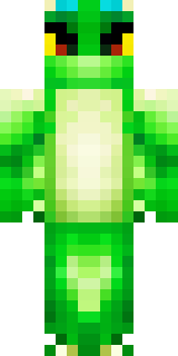 a dragon hybrid with green scales, horns and a spined tail