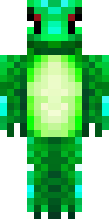 a dragon hybrid with green scales, horns and a spined tail