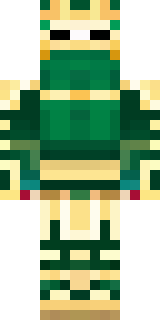 a jade samurai in green and gold ceremonial armor