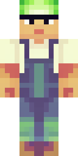 a farmer villager in a straw hat with a green apron