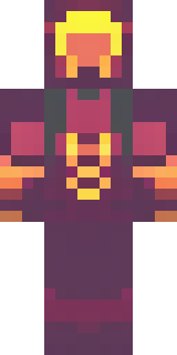 a nether hunter in crimson hide with glowing gold trim