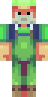 a farmer villager in a straw hat with a green apron