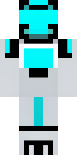 a sleek white service robot with a single cyan sensor