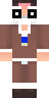 a friendly villager librarian in brown robes with glasses