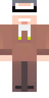 a friendly villager librarian in brown robes with glasses