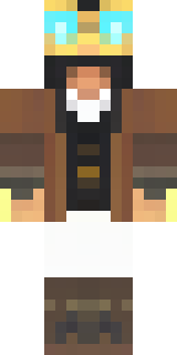 a steampunk inventor in a brown leather coat and brass goggles