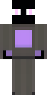 an enderman-inspired figure, tall and black with purple eyes