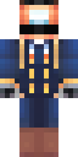 an airship captain in a navy coat with copper gadgets