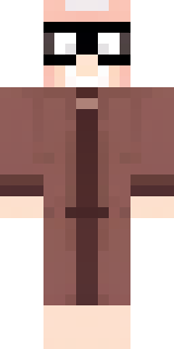 a friendly villager librarian in brown robes with glasses