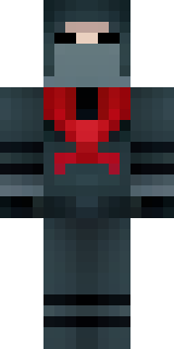 a shadow ninja in matte black with a red scarf