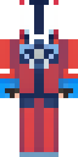 a masked hero in a sleek red and blue suit with a chest emblem