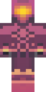 a nether hunter in crimson hide with glowing gold trim