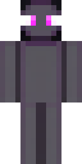 an enderman-inspired figure, tall and black with purple eyes