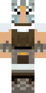 a frost viking in white furs and a horned helm