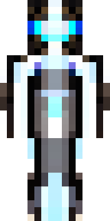 a chrome android with glowing blue eyes and exposed joints