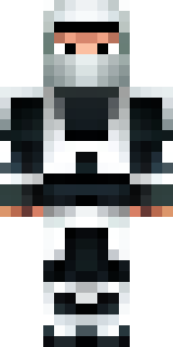 a white-clad ninja with silver throwing stars and a hood