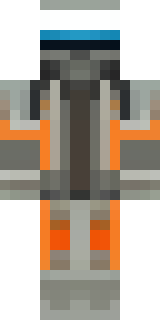 a battle-worn pilot in orange plating with scorch marks