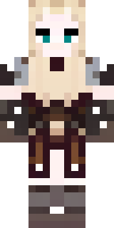 a shieldmaiden in leather armor with war paint