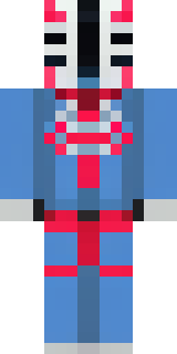 a masked hero in a sleek red and blue suit with a chest emblem