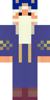 an old wizard in a starry midnight-blue robe and pointed hat