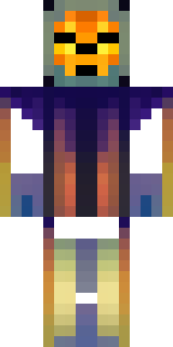 a Halloween pumpkin-headed figure in a dark cloak