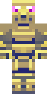 a piglin brute in gold armor with a snout and tusks