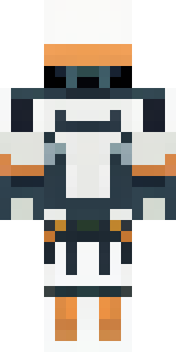 a mecha pilot in a white flight suit with a segmented helmet