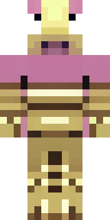 a piglin brute in gold armor with a snout and tusks
