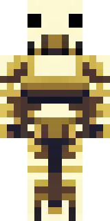 a piglin brute in gold armor with a snout and tusks