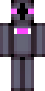 an enderman-inspired figure, tall and black with purple eyes