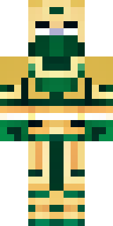 a jade samurai in green and gold ceremonial armor