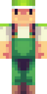 a farmer villager in a straw hat with a green apron
