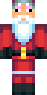 a jolly Santa in a red suit with a white beard and sack