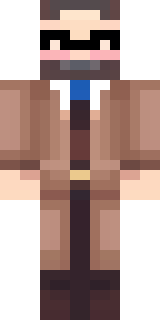 a friendly villager librarian in brown robes with glasses