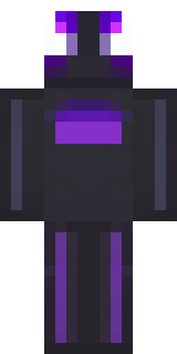 an enderman-inspired figure, tall and black with purple eyes