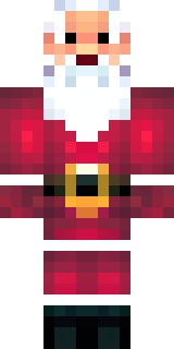 a jolly Santa in a red suit with a white beard and sack