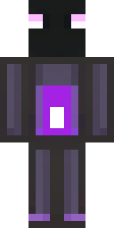 an enderman-inspired figure, tall and black with purple eyes