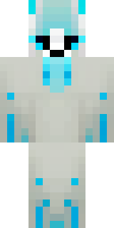 a snow fox spirit in white fur with blue markings