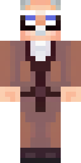 a friendly villager librarian in brown robes with glasses