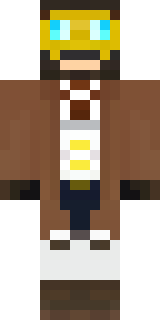 a steampunk inventor in a brown leather coat and brass goggles