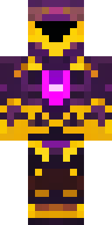 a nether hunter in crimson hide with glowing gold trim