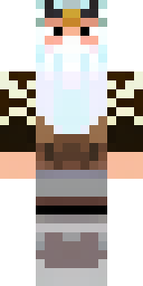 a frost viking in white furs and a horned helm