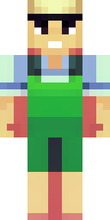 a farmer villager in a straw hat with a green apron
