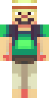 a farmer villager in a straw hat with a green apron