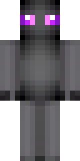 an enderman-inspired figure, tall and black with purple eyes