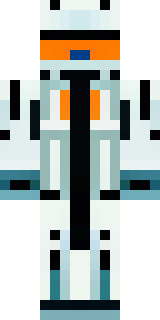 a mecha pilot in a white flight suit with a segmented helmet