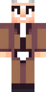 a friendly villager librarian in brown robes with glasses