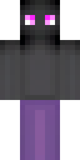 an enderman-inspired figure, tall and black with purple eyes