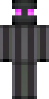 an enderman-inspired figure, tall and black with purple eyes