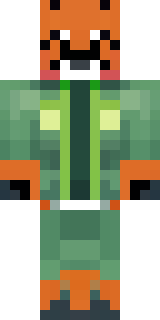 an anthropomorphic fox in a green explorer jacket